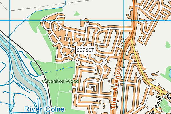 CO7 9QT map - OS VectorMap District (Ordnance Survey)
