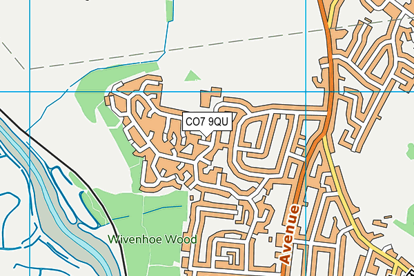 CO7 9QU map - OS VectorMap District (Ordnance Survey)