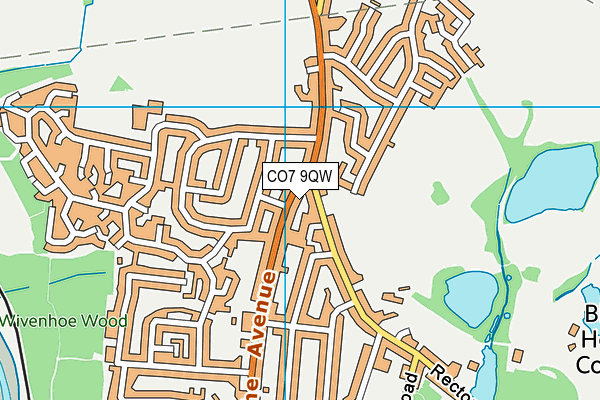 CO7 9QW map - OS VectorMap District (Ordnance Survey)
