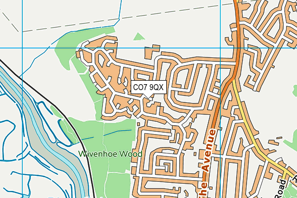 CO7 9QX map - OS VectorMap District (Ordnance Survey)