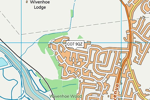 CO7 9QZ map - OS VectorMap District (Ordnance Survey)