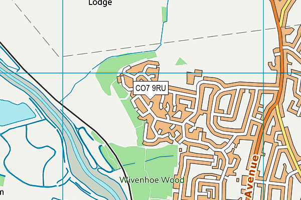 CO7 9RU map - OS VectorMap District (Ordnance Survey)