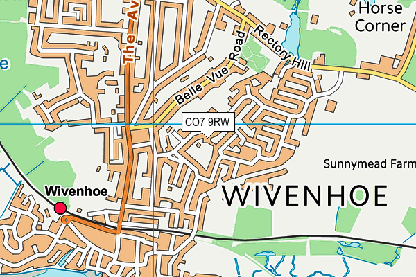 CO7 9RW map - OS VectorMap District (Ordnance Survey)