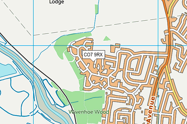 CO7 9RX map - OS VectorMap District (Ordnance Survey)