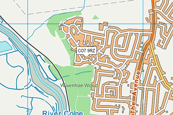 CO7 9RZ map - OS VectorMap District (Ordnance Survey)