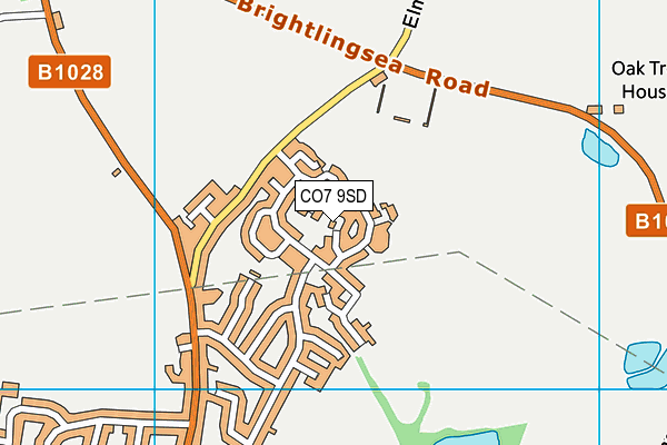 CO7 9SD map - OS VectorMap District (Ordnance Survey)