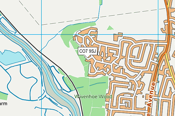 CO7 9SJ map - OS VectorMap District (Ordnance Survey)