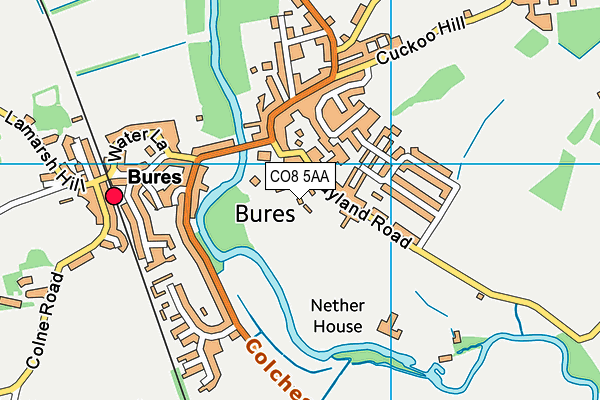 CO8 5AA map - OS VectorMap District (Ordnance Survey)