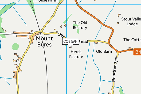 CO8 5AH map - OS VectorMap District (Ordnance Survey)