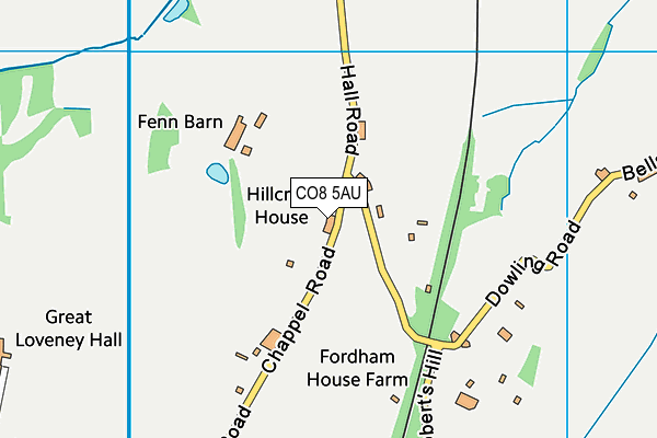 CO8 5AU map - OS VectorMap District (Ordnance Survey)