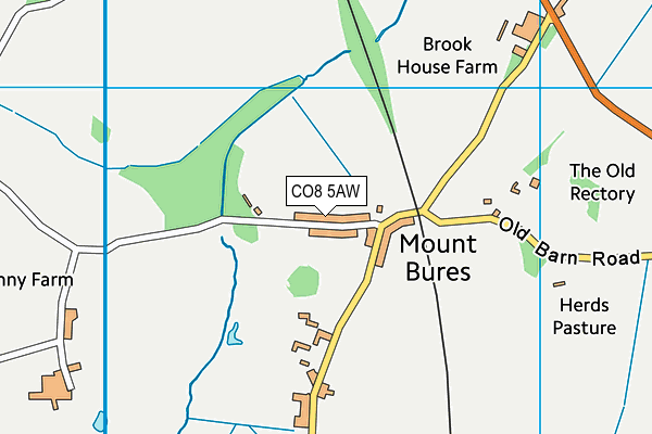 CO8 5AW map - OS VectorMap District (Ordnance Survey)