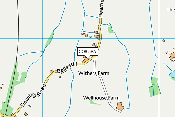 CO8 5BA map - OS VectorMap District (Ordnance Survey)