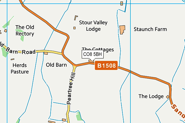 CO8 5BH map - OS VectorMap District (Ordnance Survey)