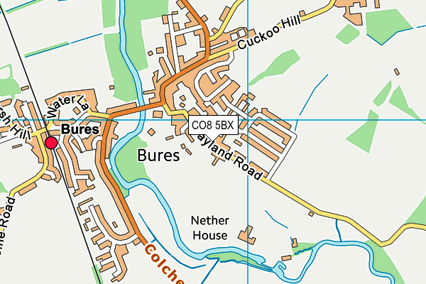 Bures Church of England Voluntary Controlled Primary School map (CO8 5BX) - OS VectorMap District (Ordnance Survey)