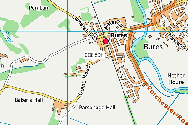 CO8 5DH map - OS VectorMap District (Ordnance Survey)