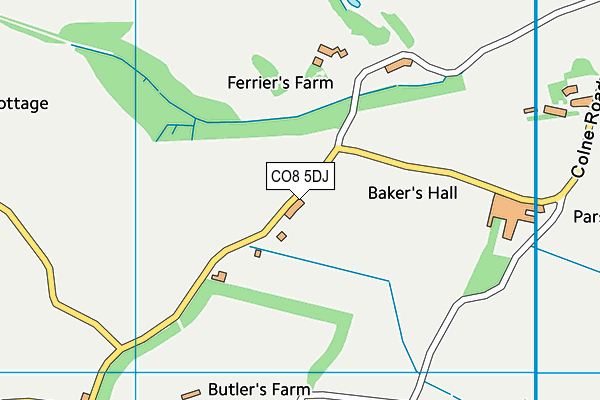 CO8 5DJ map - OS VectorMap District (Ordnance Survey)