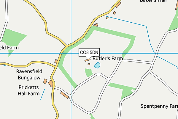 CO8 5DN map - OS VectorMap District (Ordnance Survey)