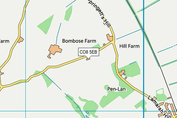 CO8 5EB map - OS VectorMap District (Ordnance Survey)