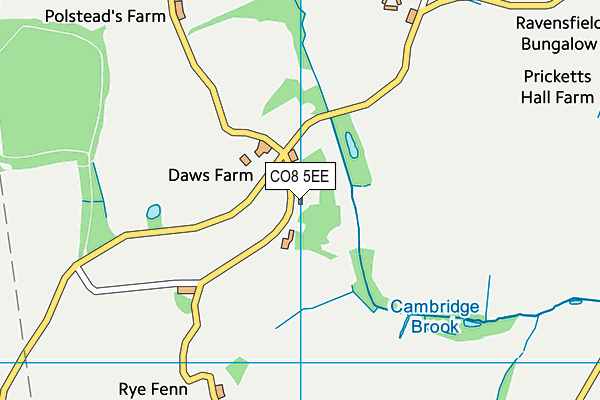 CO8 5EE map - OS VectorMap District (Ordnance Survey)