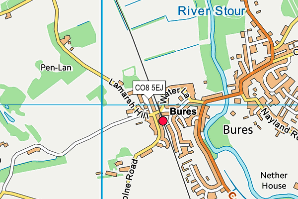 CO8 5EJ map - OS VectorMap District (Ordnance Survey)