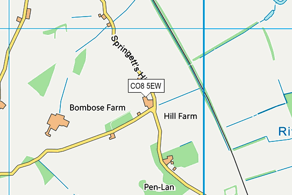 CO8 5EW map - OS VectorMap District (Ordnance Survey)