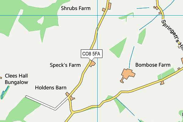 CO8 5FA map - OS VectorMap District (Ordnance Survey)