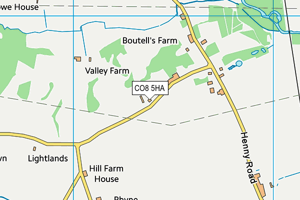 CO8 5HA map - OS VectorMap District (Ordnance Survey)