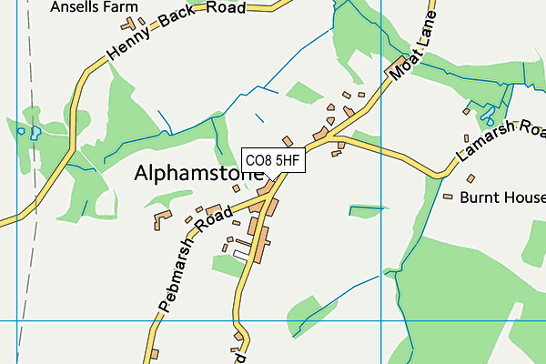 CO8 5HF map - OS VectorMap District (Ordnance Survey)