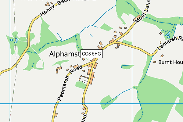 CO8 5HG map - OS VectorMap District (Ordnance Survey)