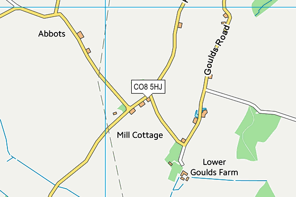 CO8 5HJ map - OS VectorMap District (Ordnance Survey)