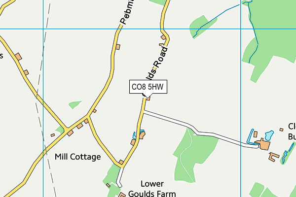 CO8 5HW map - OS VectorMap District (Ordnance Survey)