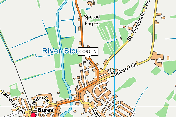 CO8 5JN map - OS VectorMap District (Ordnance Survey)