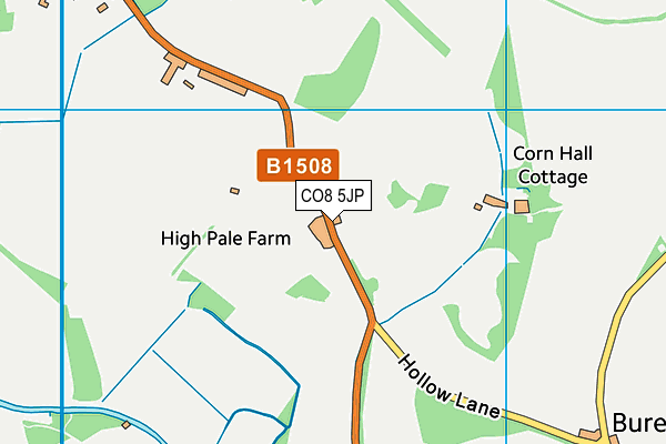 CO8 5JP map - OS VectorMap District (Ordnance Survey)