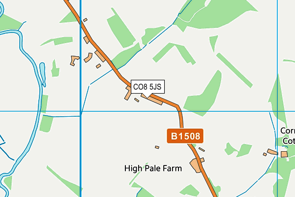 CO8 5JS map - OS VectorMap District (Ordnance Survey)