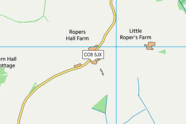 CO8 5JX map - OS VectorMap District (Ordnance Survey)