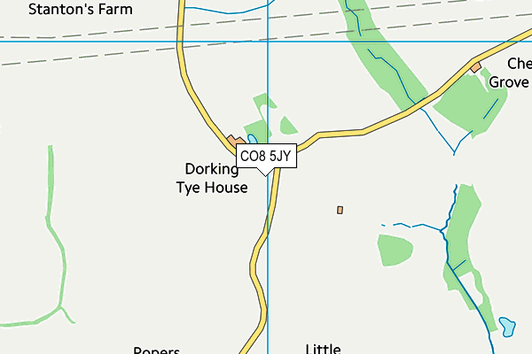 CO8 5JY map - OS VectorMap District (Ordnance Survey)