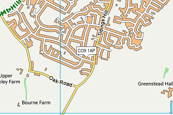 CO9 1AP map - OS VectorMap District (Ordnance Survey)