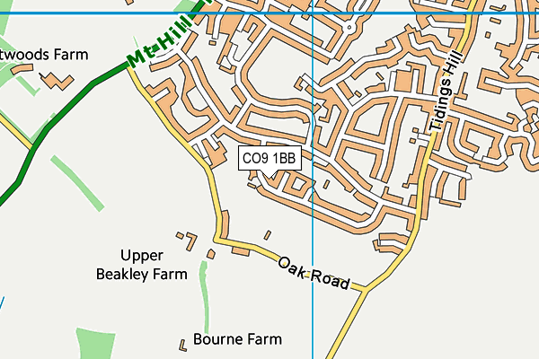 CO9 1BB map - OS VectorMap District (Ordnance Survey)