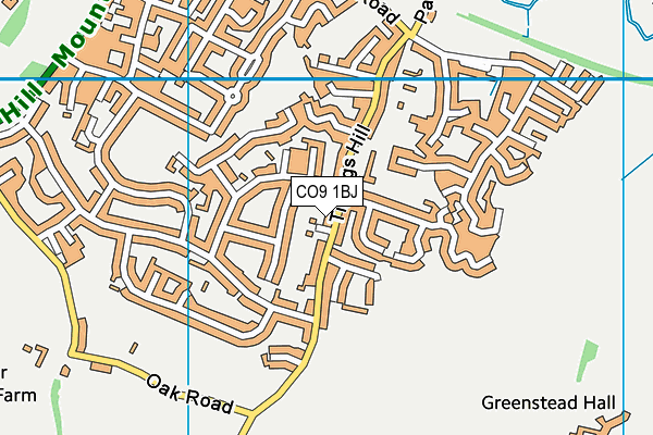CO9 1BJ map - OS VectorMap District (Ordnance Survey)
