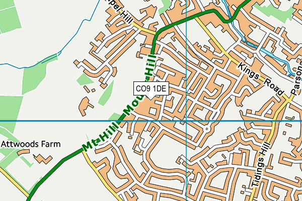 CO9 1DE map - OS VectorMap District (Ordnance Survey)