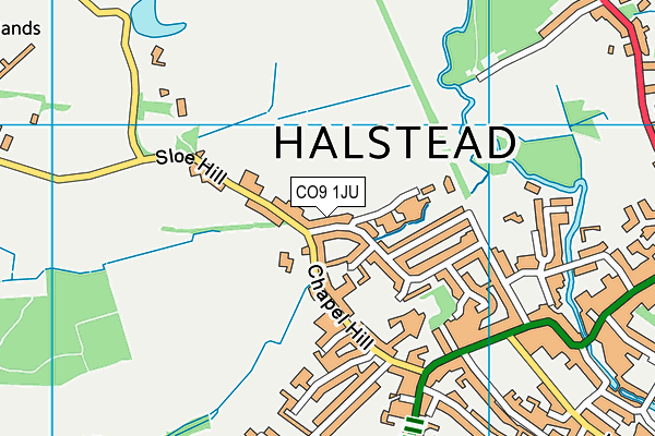 CO9 1JU map - OS VectorMap District (Ordnance Survey)