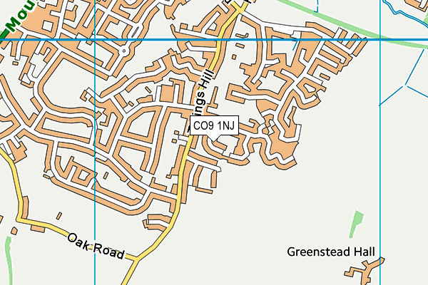 CO9 1NJ map - OS VectorMap District (Ordnance Survey)