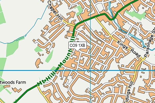 CO9 1XB map - OS VectorMap District (Ordnance Survey)
