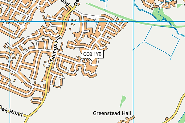 CO9 1YB map - OS VectorMap District (Ordnance Survey)