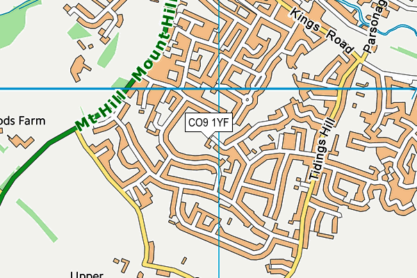 CO9 1YF map - OS VectorMap District (Ordnance Survey)