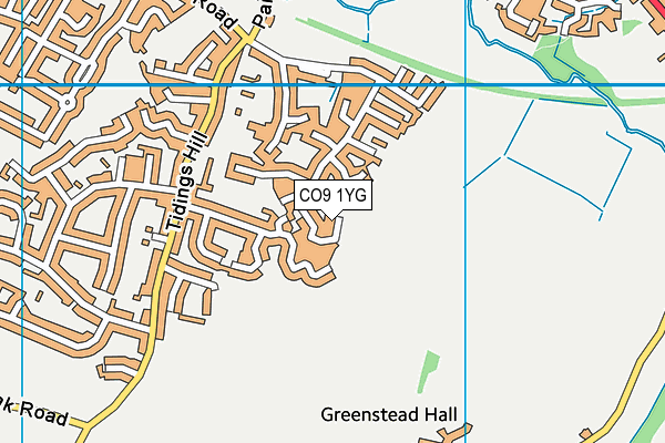 CO9 1YG map - OS VectorMap District (Ordnance Survey)