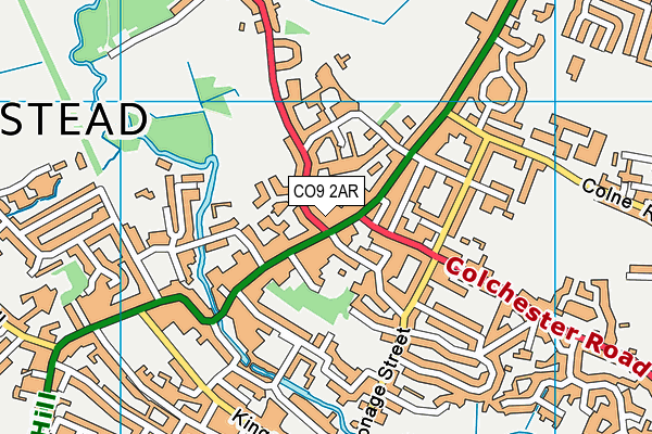 CO9 2AR map - OS VectorMap District (Ordnance Survey)