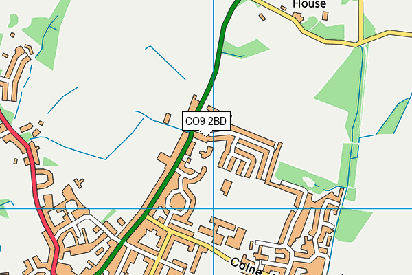 CO9 2BD map - OS VectorMap District (Ordnance Survey)