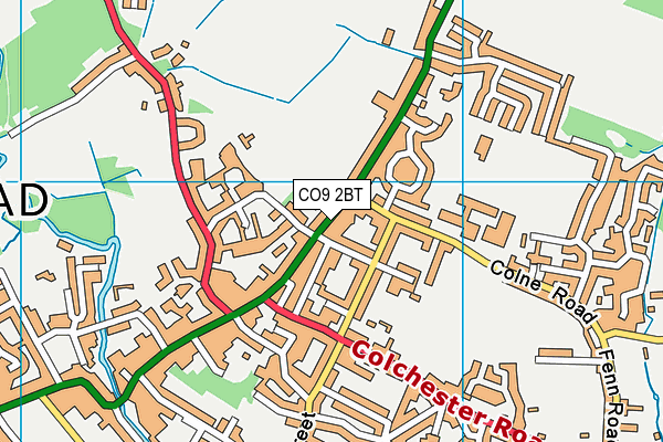 CO9 2BT map - OS VectorMap District (Ordnance Survey)