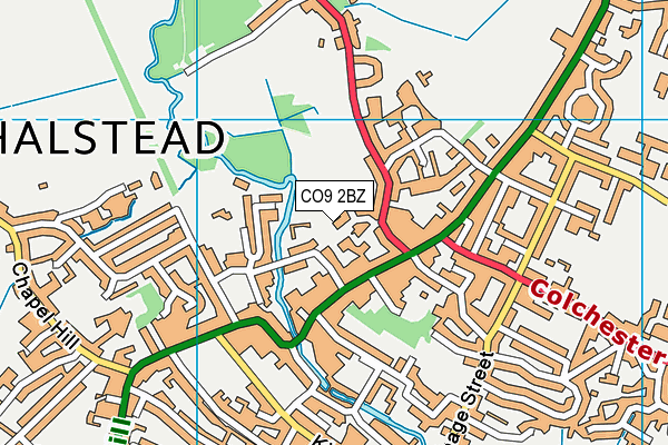 CO9 2BZ map - OS VectorMap District (Ordnance Survey)